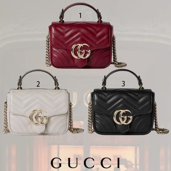 【グッチ GUCCI】新作  ggマーモント ミニハンドバッグ 3色